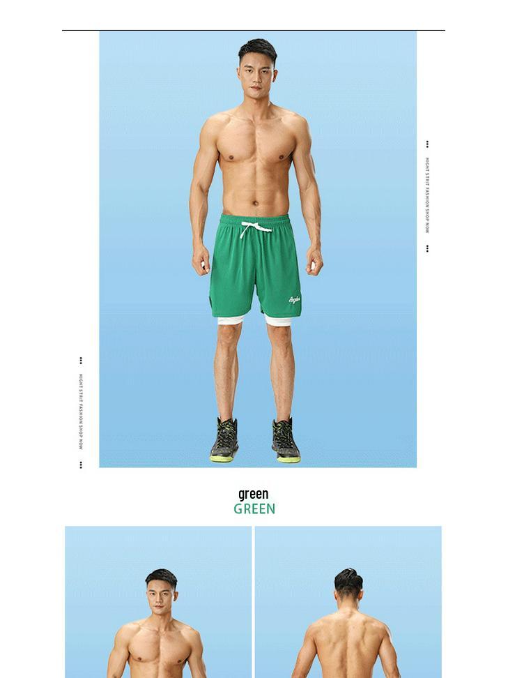 Quick-Dry Breathable Dual-Layer Sports Shorts