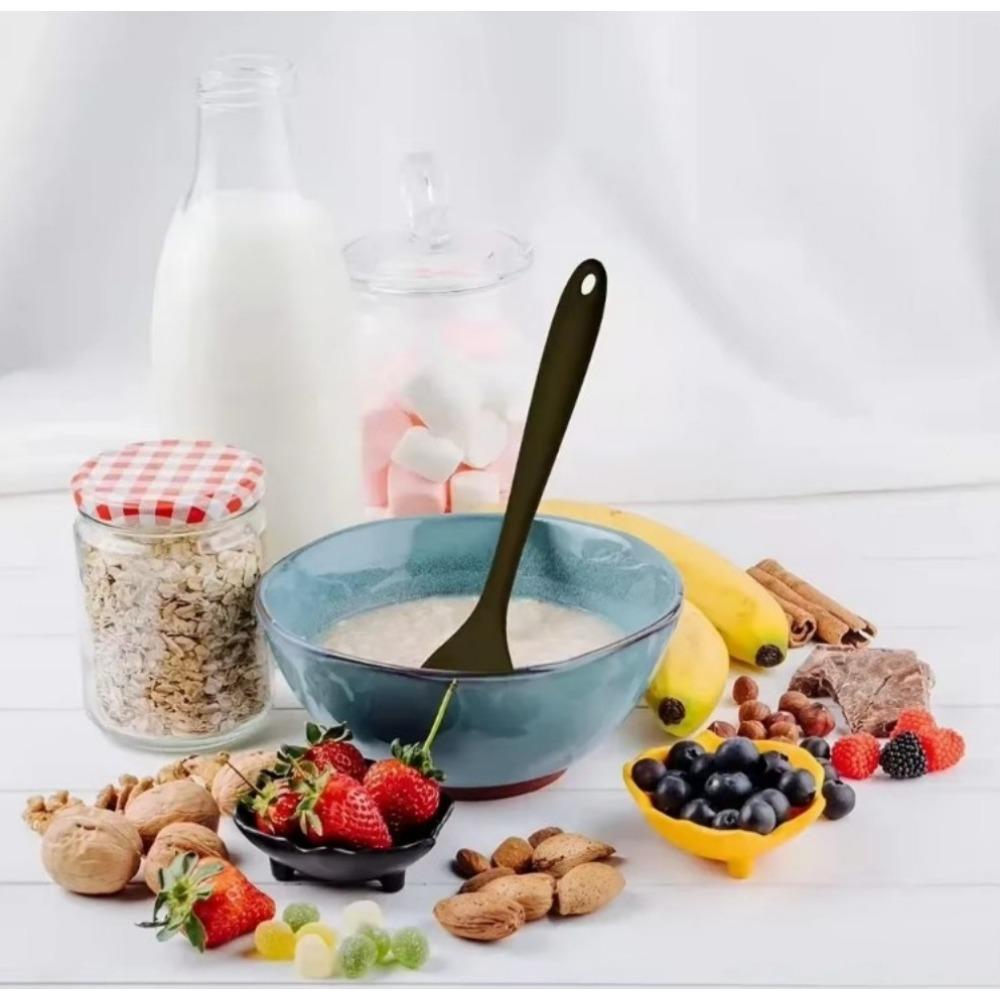 Silicone Spoon Food Grade Long-handled Kitchen Soup Spoon Mixing Spoons High Temperature Resistant for Cooking