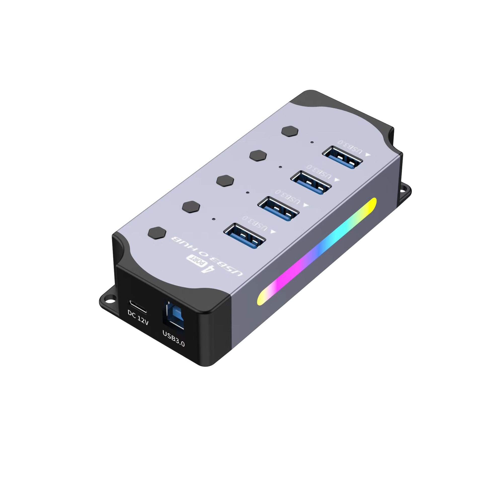 

RGB USB HUB3.0 концентратор многопортовый алюминиевый сплав 3.0 ответвительный кабель инструмент 4-port hub