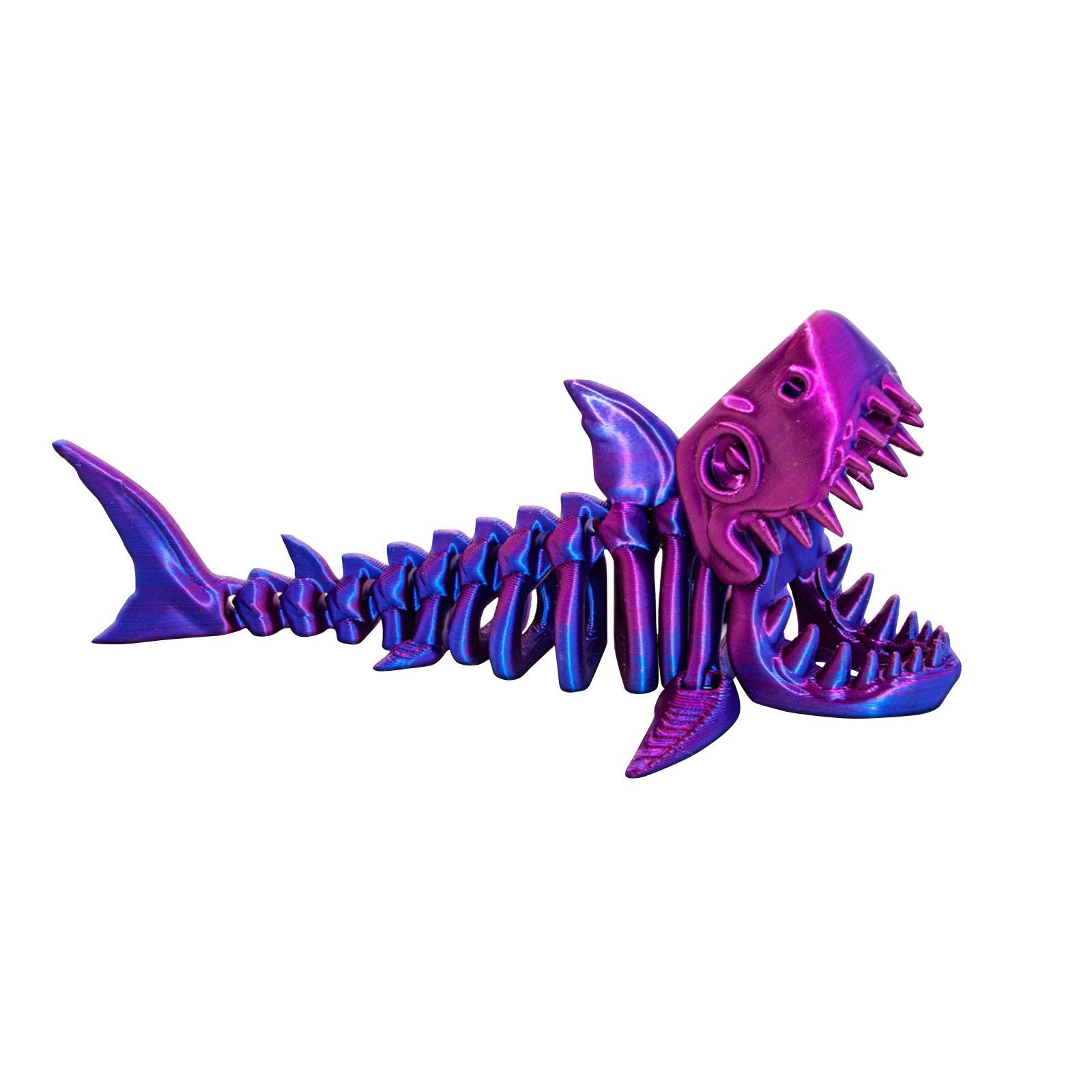 

3D-печатный скелет акулы, многоцветная и градиентная модель, статуэтка, украшение офиса One Size