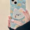 Korea Cute Cartoon Quicksand Puppy Bracket Phone Grip Tok Griptok Holder Ring For iPhone 16 Phone Stand Support Holder Girl Gift