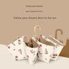 Zhisan Retro Cherry-Colored High-End Sun Protection Uv-Blocking Umbrella, Dual-Use for Sun and Rain, Foldable Sun Umbrella