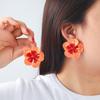 Pinkdudu Vintage Exaggerated Large Flower Zinc Alloy Dripped Glaze Earrings Fashion Trendy Stud Earrings Women PD2253