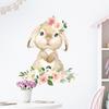 Cartoon Niedlicher Hase Blume Tier Wandaufkleber Abnehmbar für Schlafzimmer Wohnzimmer Kinderzimmer Hintergrund Dekoration Wandtattoos