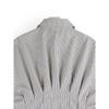 Summer New Women's Design Waist Shirt Casual Versatile Striped Pleated Slim Top