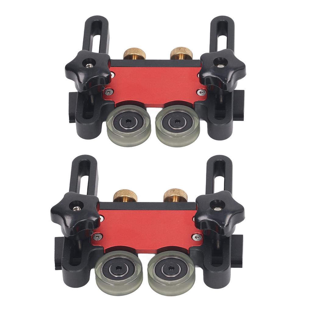2Pcs Table Saw Feeder Aluminum Alloy 5mm Stroke Double Wheel Bearing Roller Featherboard for Woodworking Projects
