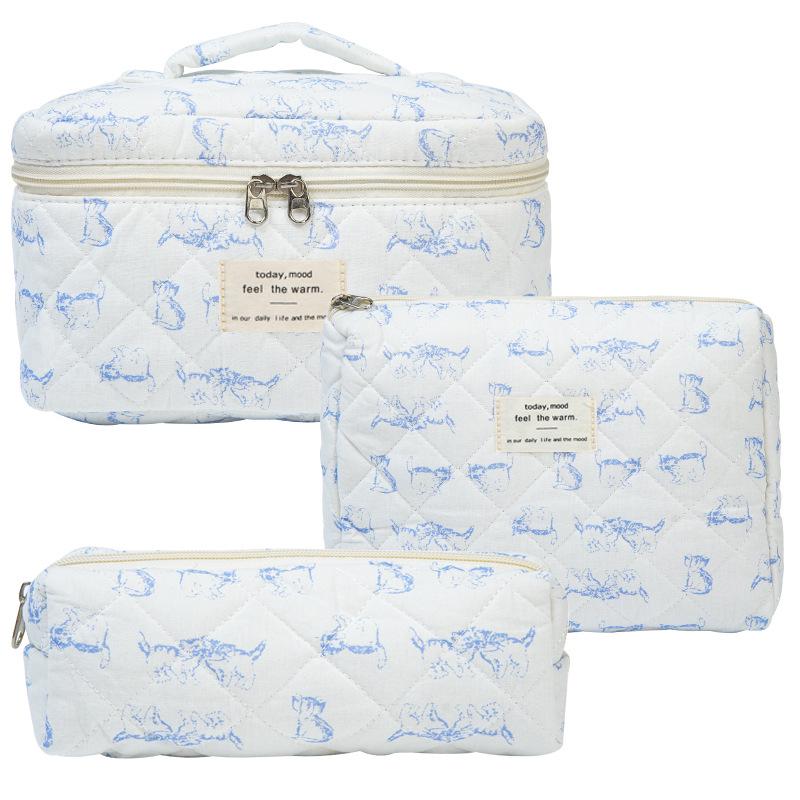 2023 Floral Cute Cotton Makeup & Toiletry Bag - Small, Fresh, Portable Storage Case