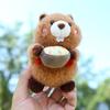 Bowl Groundhog Pendant Keychain Doll Accessories Plush Toys Girls Gifts Backpack Pendant Dolls