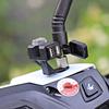 Slim Waist Dual-Port 12V USB Charger with Rearview Mirror & Handlebar Mount for Motorcycles