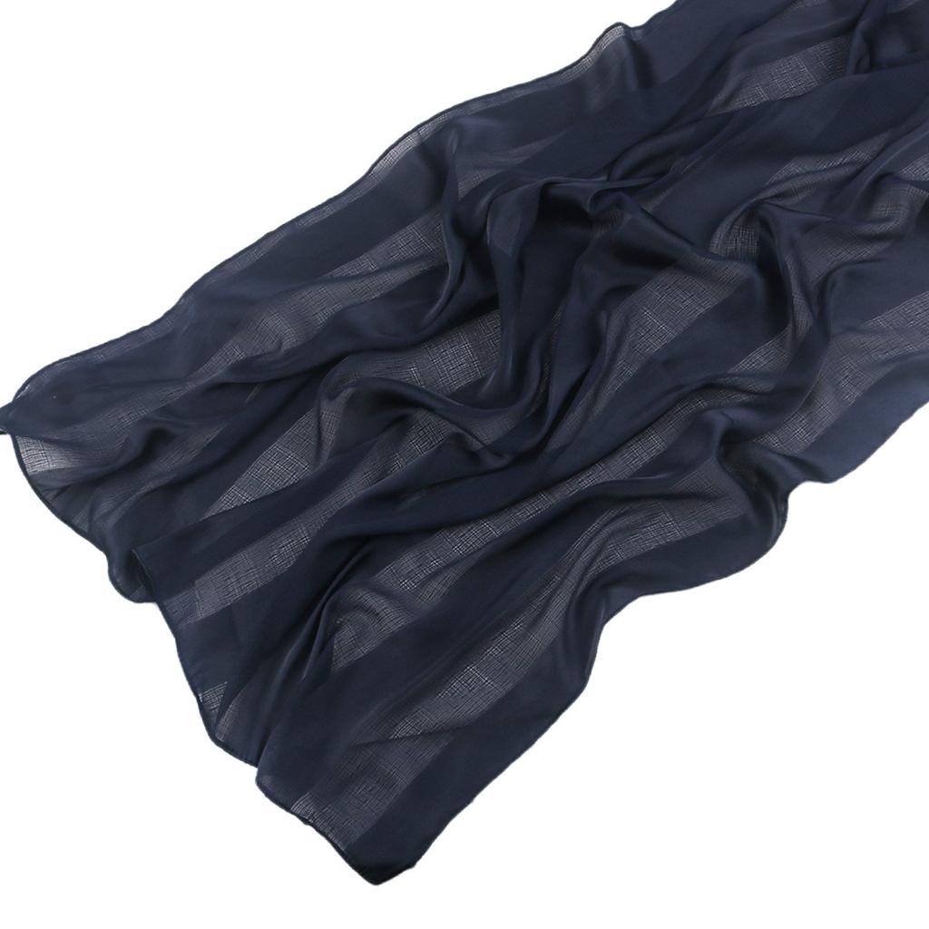 Women'S Hijab Shawl Pleated Chiffon With Stripes Natural Wrinkle Middle East Dubai Hijab