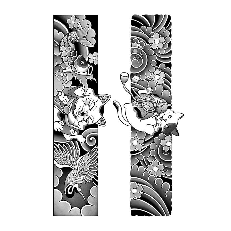 Waterproof Realistic Herbal Tattoo Stickers for Men - Long-lasting Non-reflective Semi-permanent Armband with Advanced Patterns 11x18 cm
