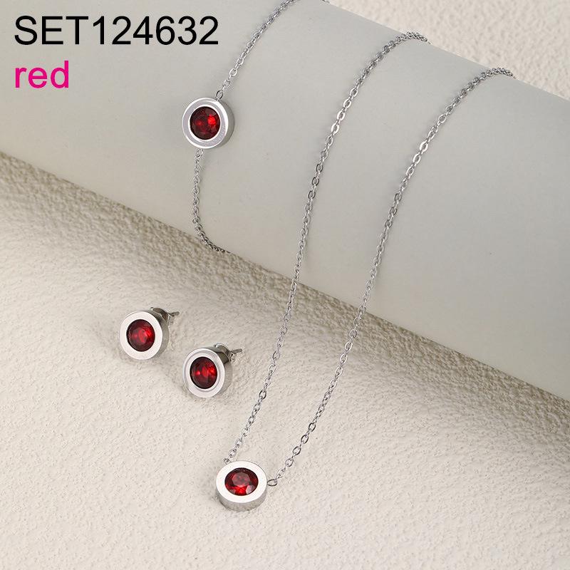 Elegant European Zirconium Titanium Jewelry Set - Necklace, Earrings & Bracelet