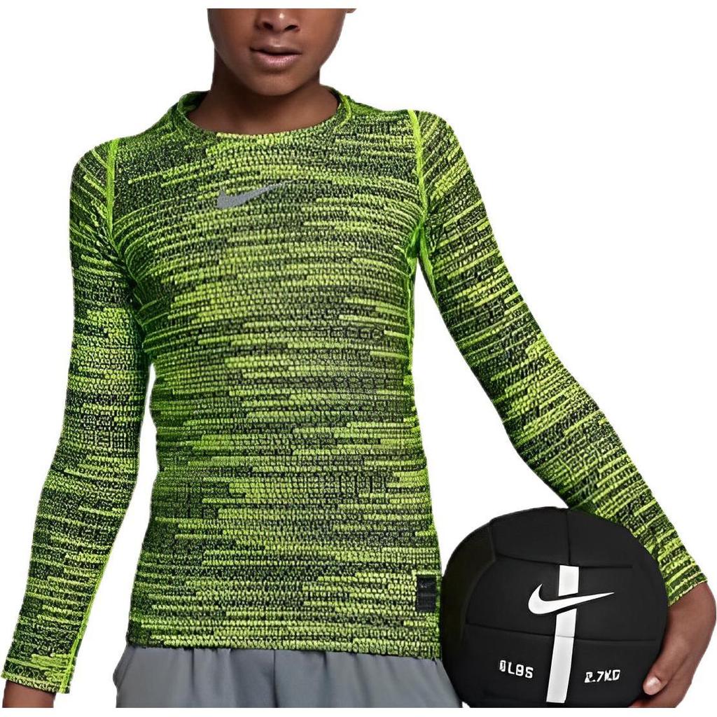 Nike Color Block Brand Logo Pullover Long Sleeve Sweatshirt Kids sweatshirt Green 856133-702