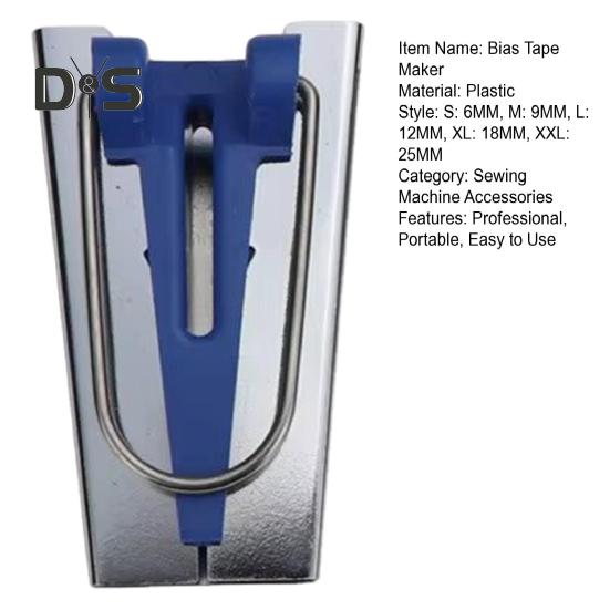 Stroj na výrobu šikmých pásek 6/9/12/18/25MM 5 velikostí Nástroj na výrobu šikmých pásek Přenosný Profesionální DIY prošívání látek Šicí příslušenství