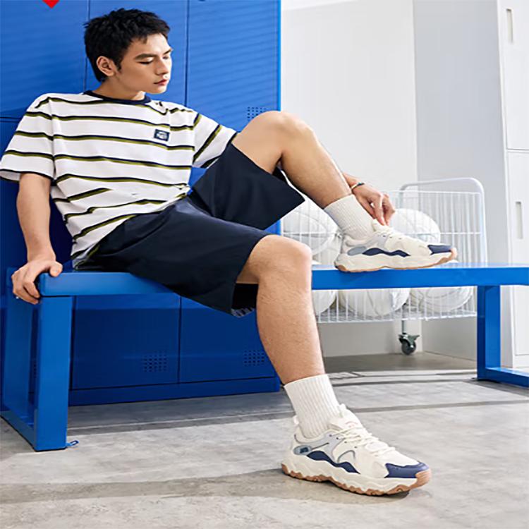 Anta Fashionable Versatile Wear-Resistant Breathable Low-Top Casual Shoes Men Sneakers White Blue 912528891-2