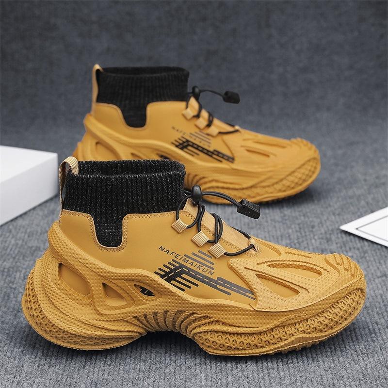 

Men s Casual Shoes with Perforated Mesh Breathable Flat Heels and Shallow Lace-up Are Niche and Distinctive Brand Sports Shoes 44 жёлтый