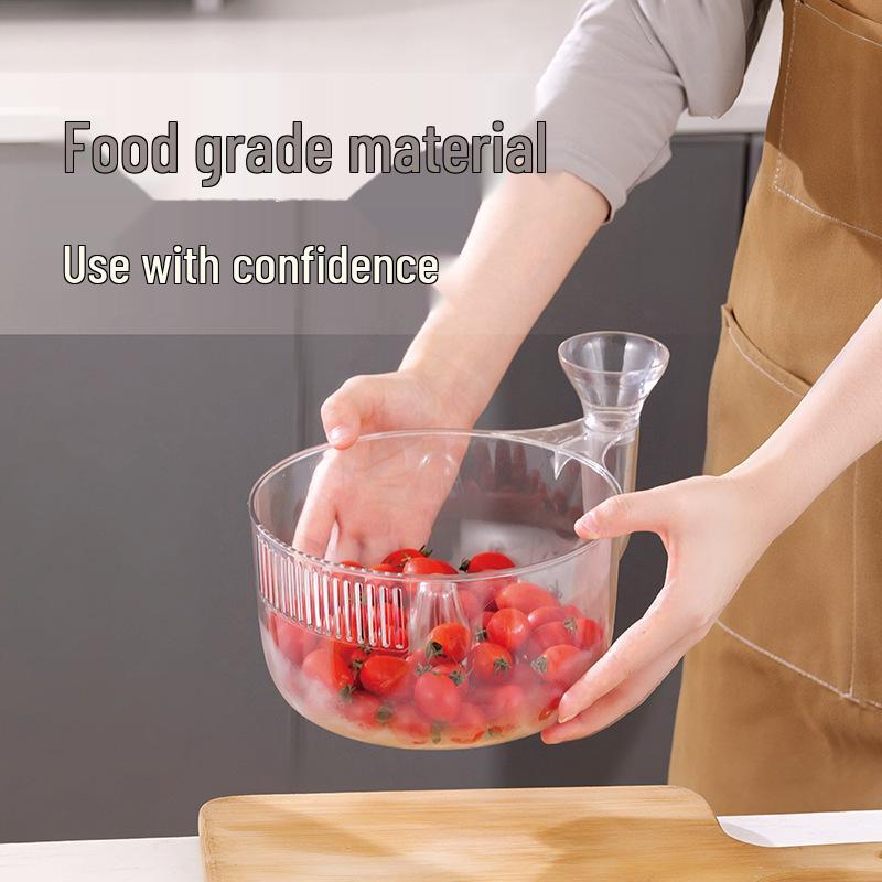 Dali Colander & Fruit Basket: Cute, Retractable, Thickened, Dehydrating, with Lid for Home Use
