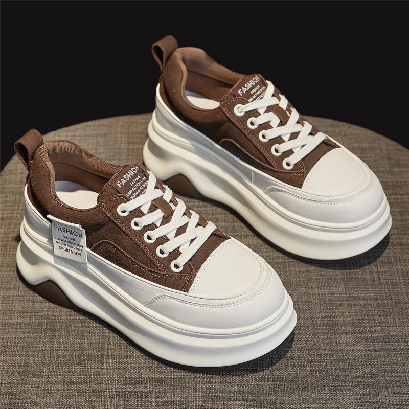 

Women s Shoes 2026 Autumn New Style Interior Height Increase Sports and Leisure Spring and Autumn Board Shoes 34 коричневый