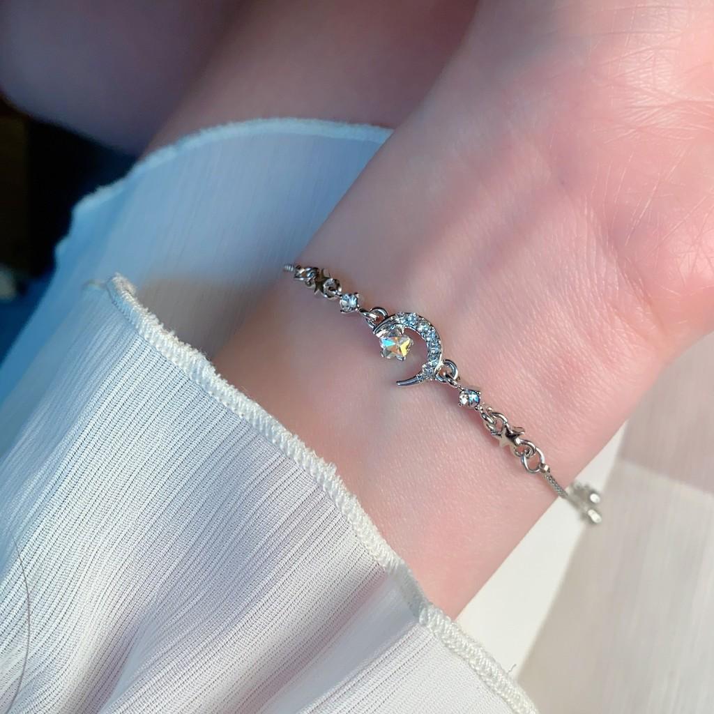 And Moon Elegant Star Crystal Bracelet For Women Chic Zircon Alloy Jewelry