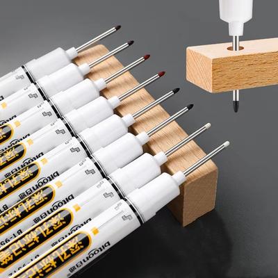 Deep Hole Marker Pen Waterproof Carpenter Pen New Metal Perforating Pen Bathroom Woodworking