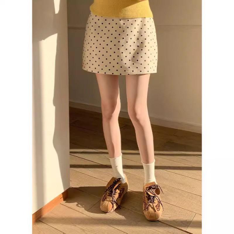2025 Elegant High-Waisted Polka Dot A-Line Women s Fashion Skirt XL