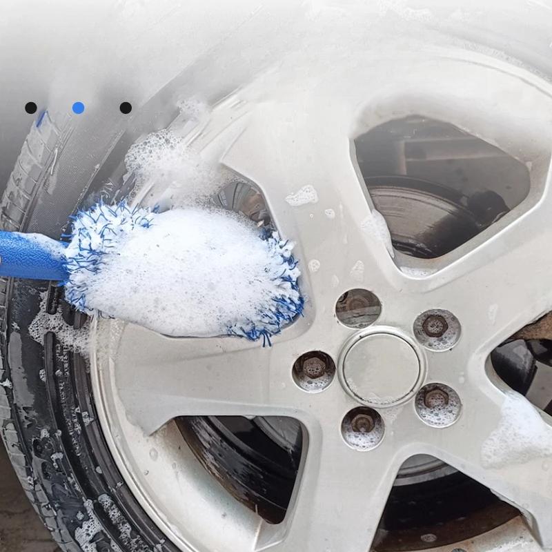 1PC Car Wheel Tire Rim Cleaning Brush Portable Plush Car Wheel Hub Brush Washing Tool Car Detailing Care Dust Removal Brush