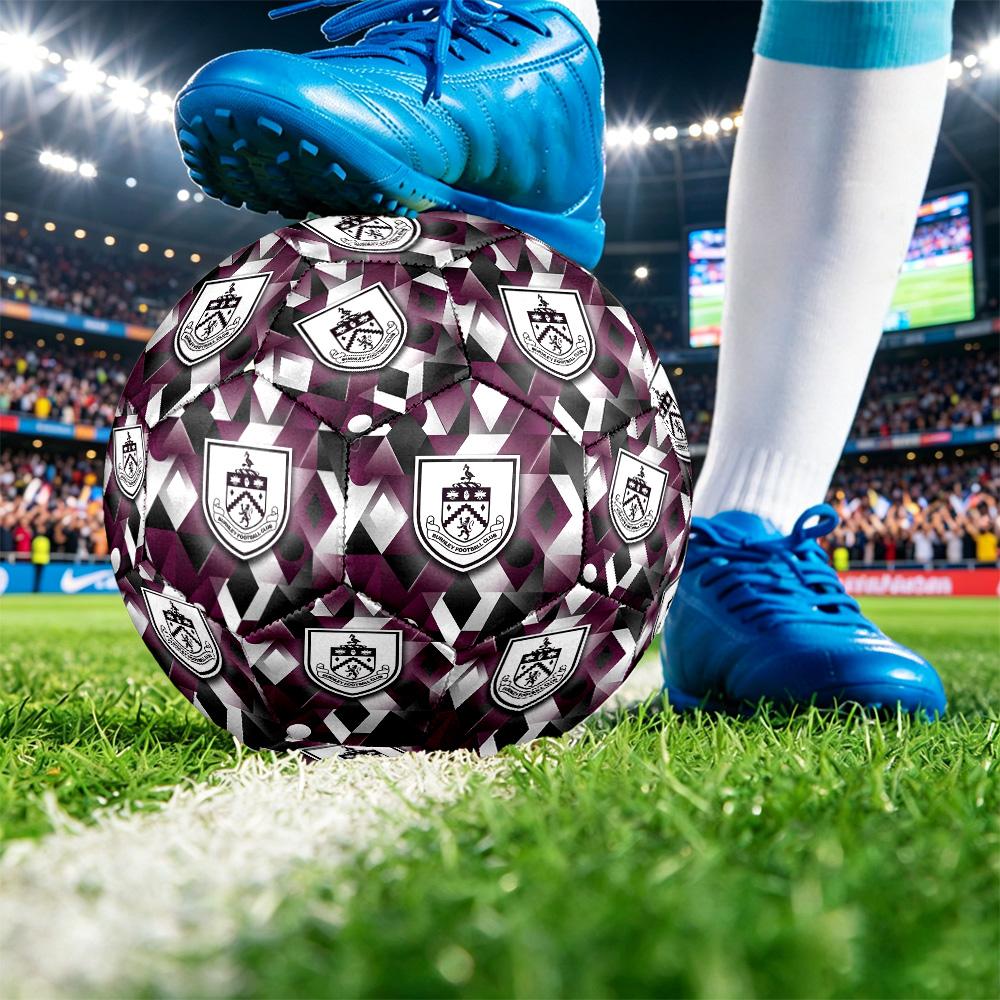Burnley FootballPrinted Size 5 Soccer Ball, Anti Slip Adult Match Football Souvenir for Football Fans