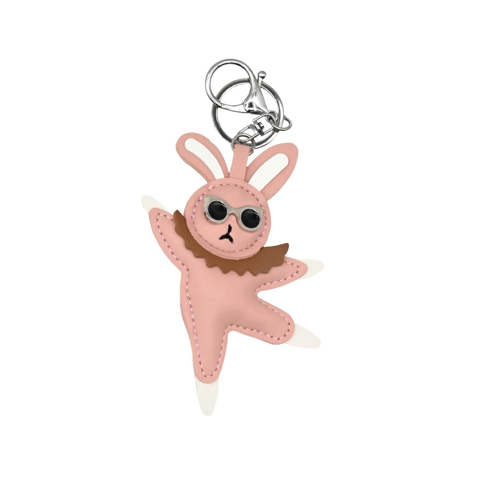 

Handcrafted Rabbit Ballet Keychain Premium User Friendly Material Stylish Accessory For Cards Keys Everyday Use рожевий