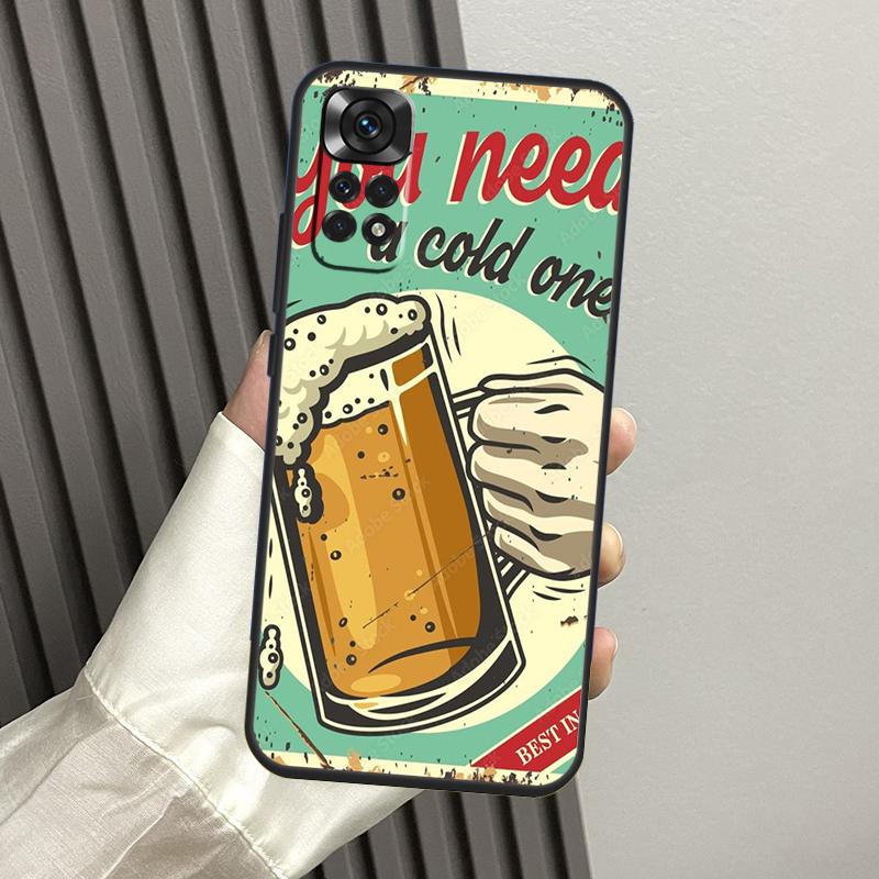 

Time Drink Cold Beer Case For Xiaomi Redmi Note 13 Pro 14 12 11 10 15 Pro Plus Redmi 14C 13C 15C 10C 12C 15 Funda For Redmi 10