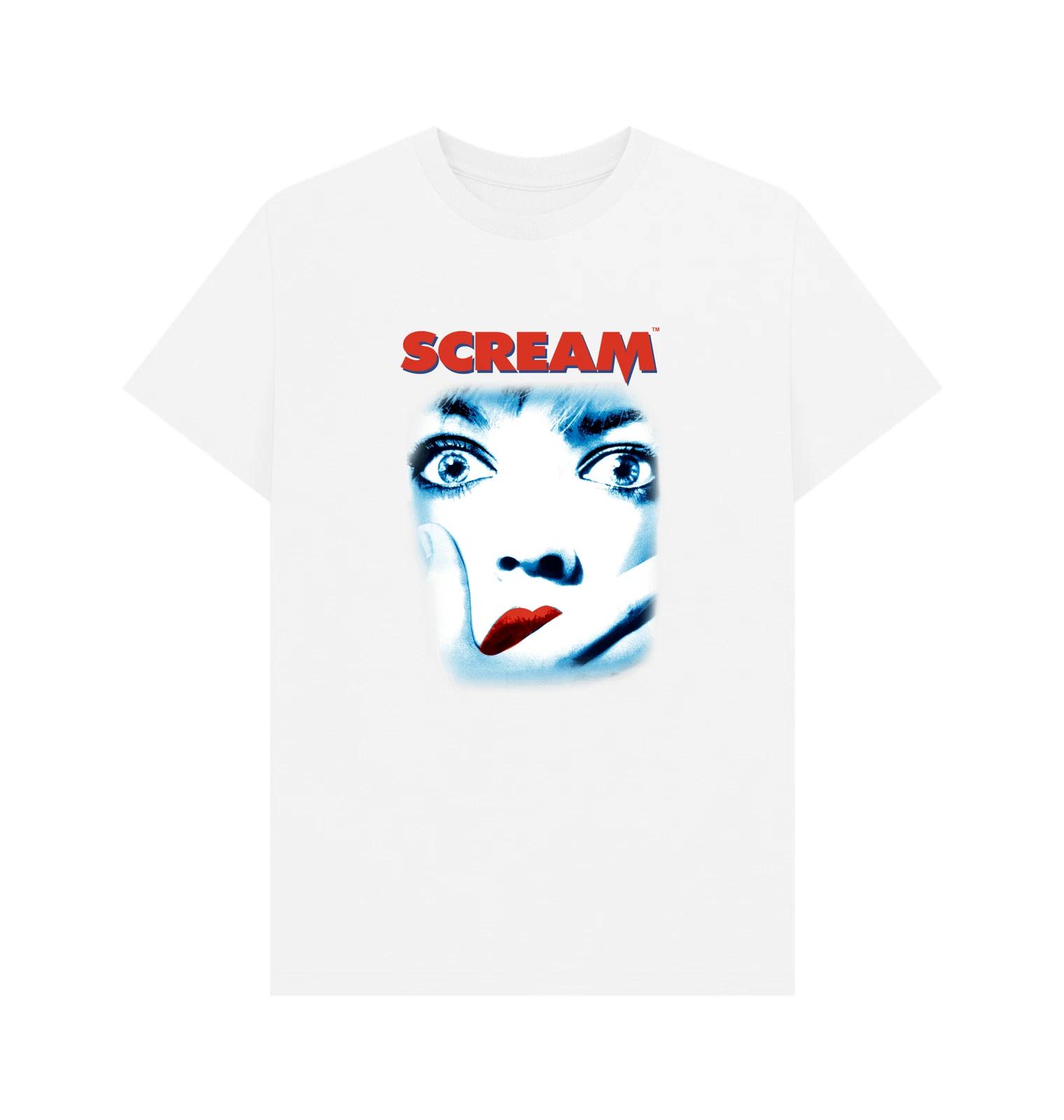 PREMIUM OFFICIAL Scream Scream Official Movie Poster Graphic White T-Shirt XL