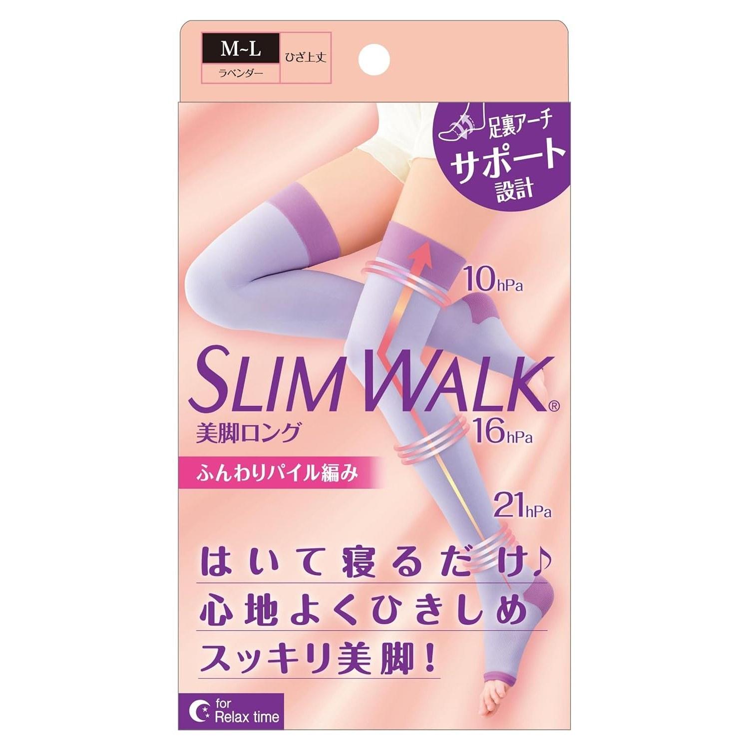Slim Walk Compression Socks Beautiful Legs Long Womens Lavender ML