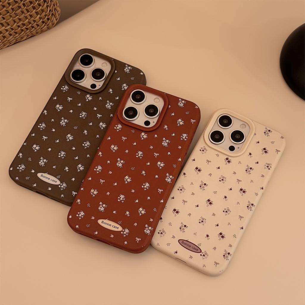 Retro Small Floral Iphone16 Mobile Phone Case Apple 17 Gentle Temperament 13 Suitable for 14pro Max Soft 15