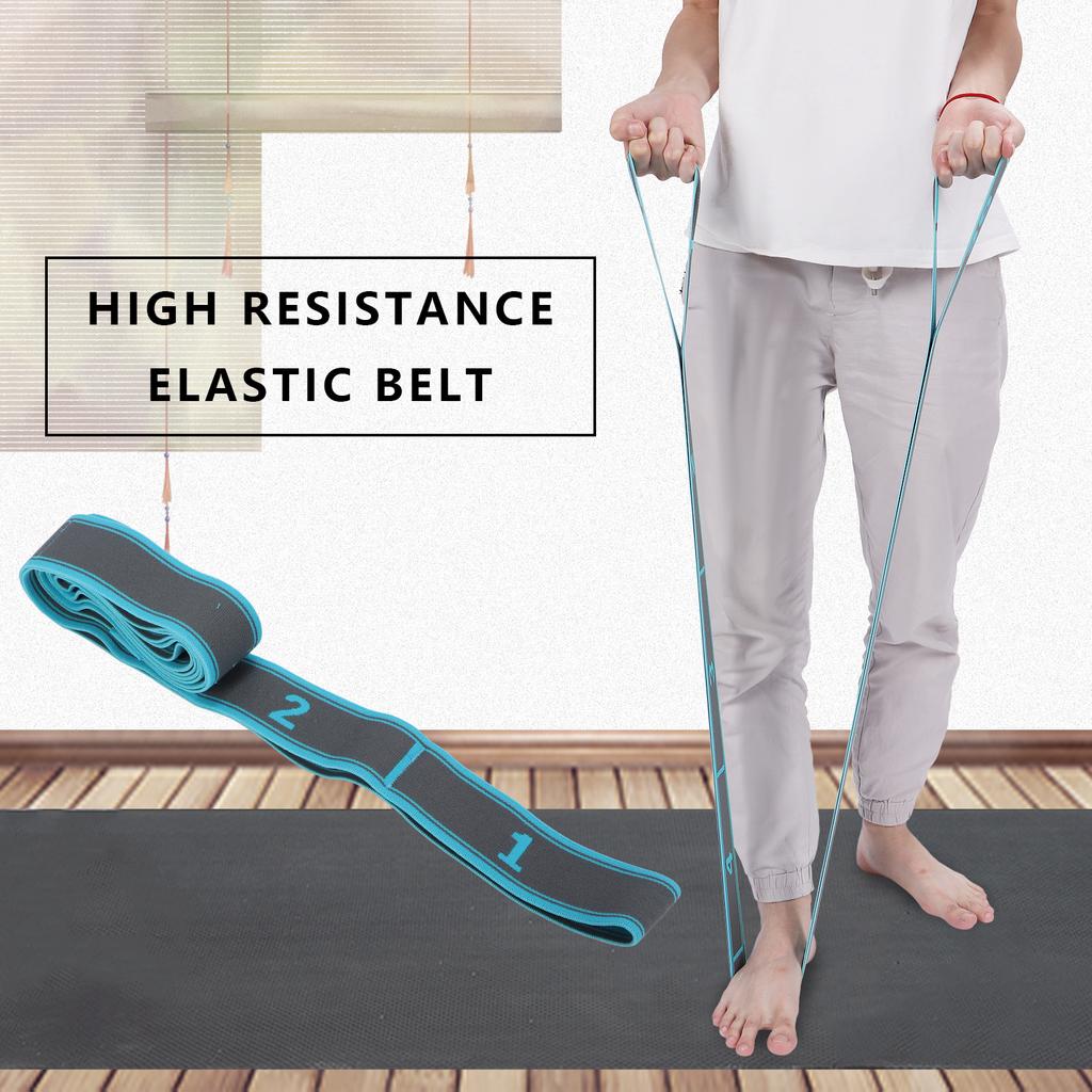   Stretch Strap Women Fitness High Elastic Multi  Exercise Stretch Band Belt(Blue Gray )