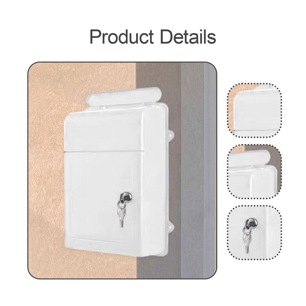 Nástěnná schránka Široký otvor s klíčem se zámkem Uzamykatelná schránka na poštu Schránka na návrhy pro noviny dopisy karty škola kancelář