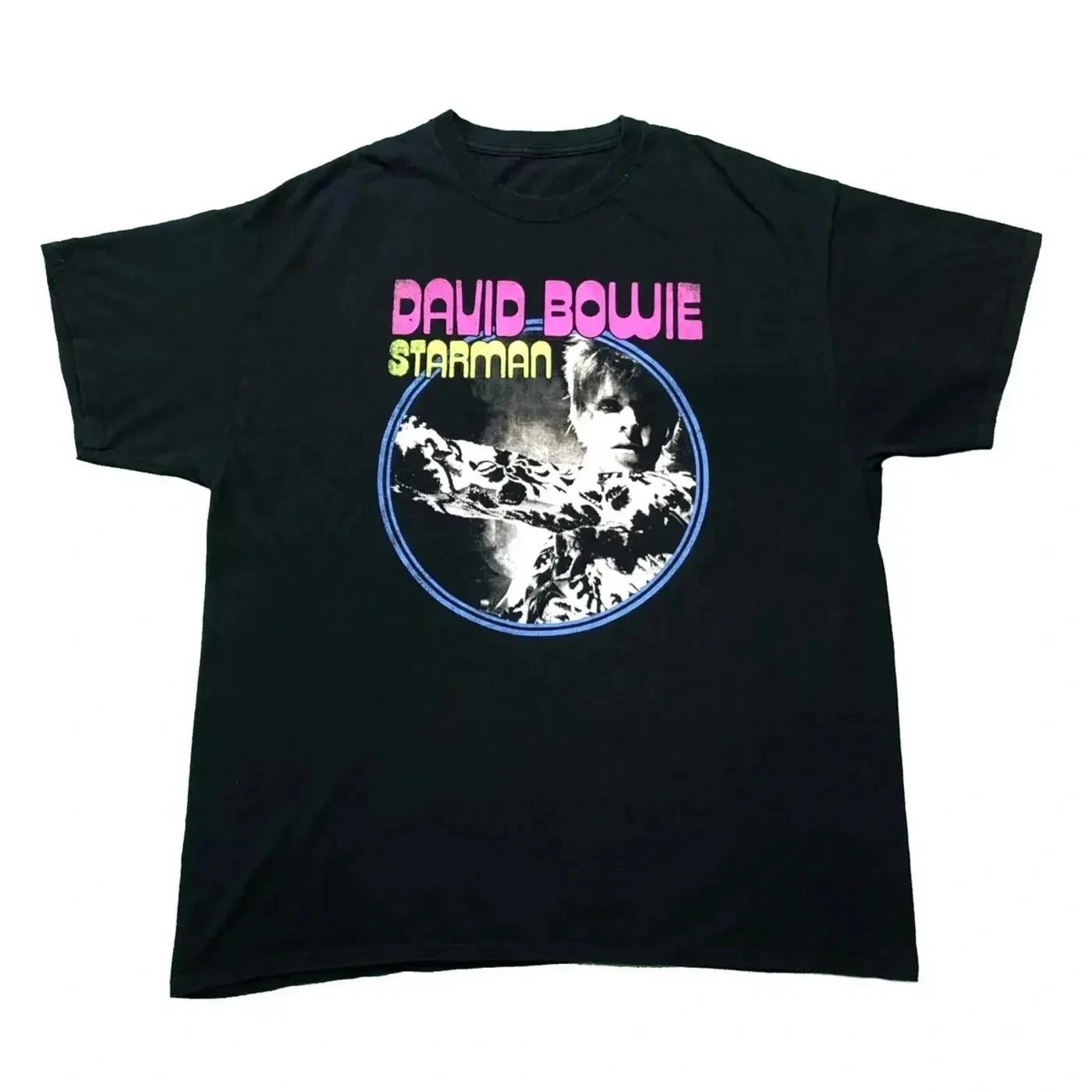 David Bowie Starman T Shirt Mens XL Black Rock Band Graphic Short Sleeve Tee 2XL
