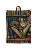 Cute Sleeping Cat Blanket Bookshelf Printed Throw Blanket Soft Cozy Bedspread For Bed Sofa Couch Living Room Decor