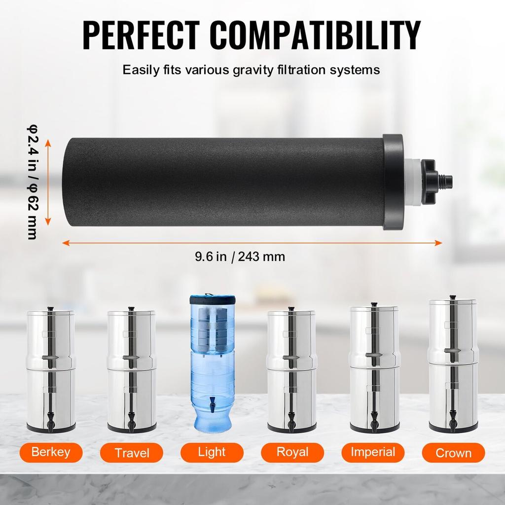 Water Filters Replacement, Purification Elements, Activated Carbon Replacement Filters, Easy to Replace Water Filter, Gravity Water Filter System,