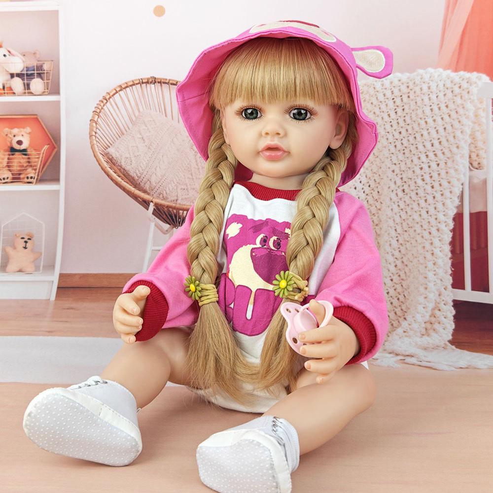 55cm Full Vinyl Baby Doll - Children's Day Gift, Reborn Companion & Bath Toy.