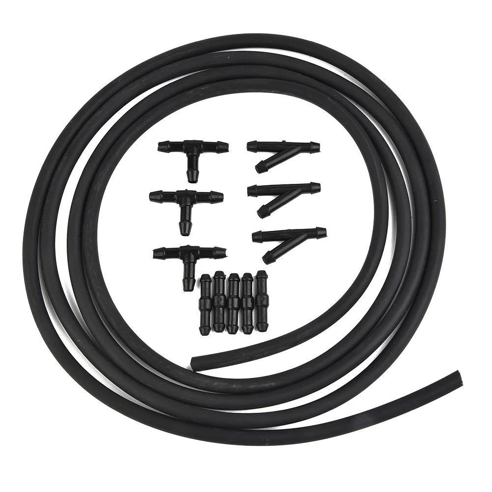Car Windshield Washer Hose + Connector-Kit T-Piece Tube Pipe Splitter-Connector Rubber+Plastic 2M-Hose  Windshield Wiper System