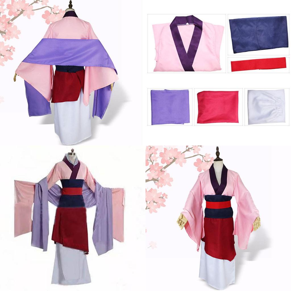 Luxuriöses Anime Mulan Traditionelles Kimono Kleid Party Cosplay Kostüm für Frauen