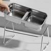 Anti Slip Pet High Footed Bowl Stainless Steel Pet Water Feeder Container  Wet Dry Food