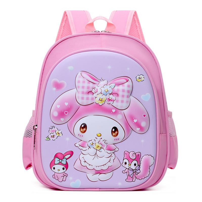 Adorable Cartoon Stylish Preschool Backpack For Kids In Purple And Pink Colors