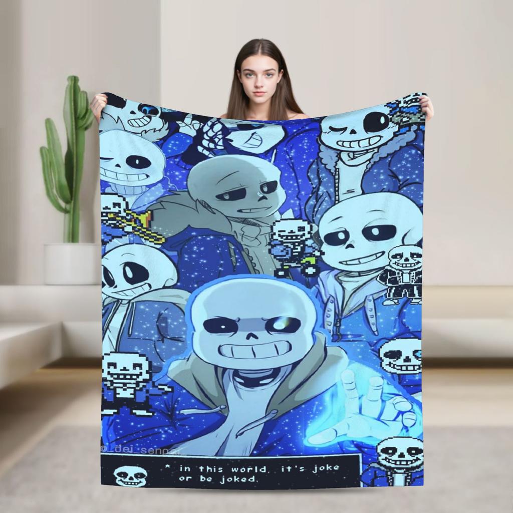 Undertale Sans Game Blankets Flannel Textile Decor   Multifunction Lightweight Throw Blanket for Bedding Couch Plush Thin Quilt