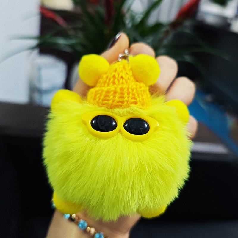 Imitation Plush Briquettes Pendant Car Key Bag Cartoon Plush Doll Pendant Trendy Cool Keychain