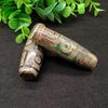 Tibetan Green Nine-Eyed Dzi Agate Jade Pendant Necklace Ornaments.