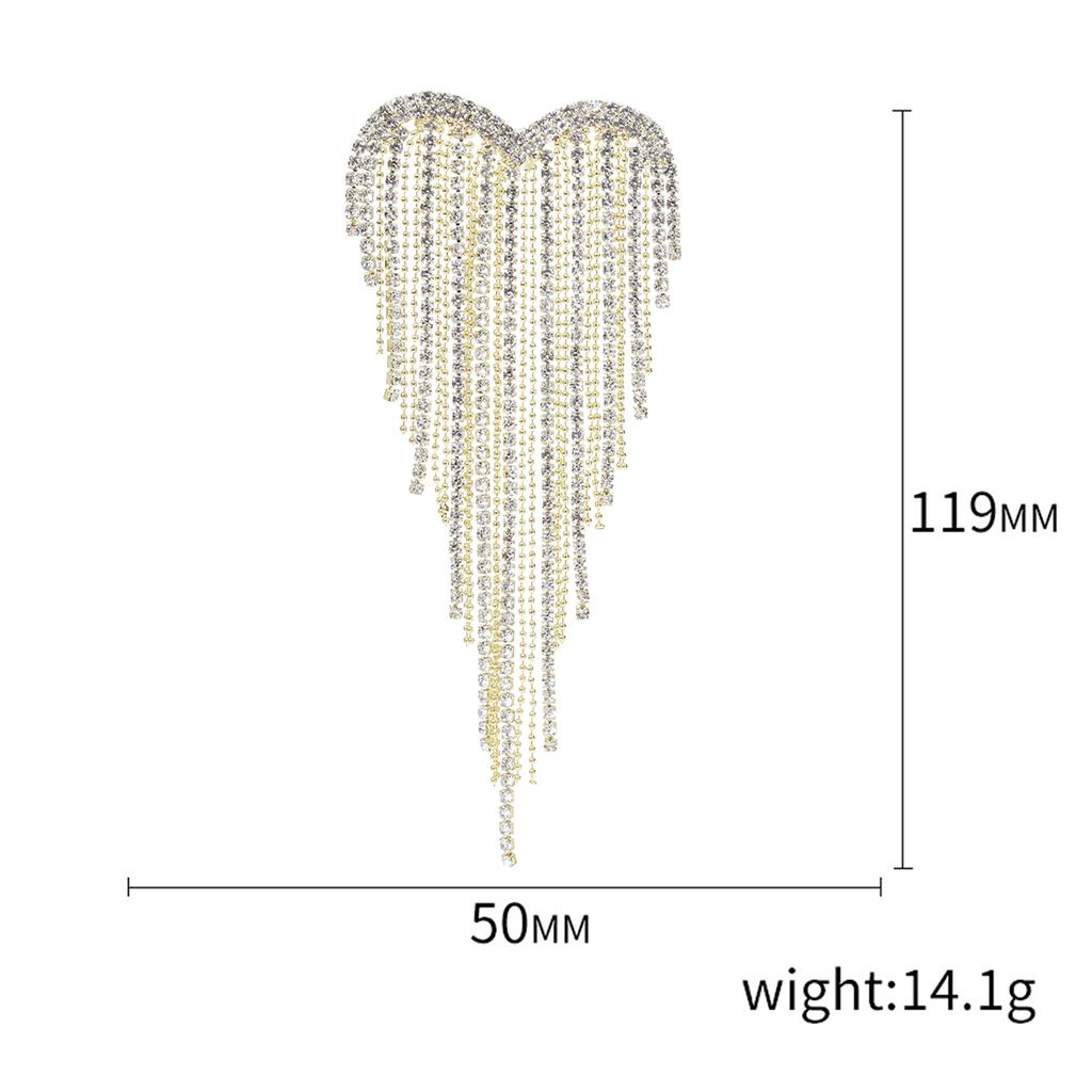 Stilvolle Strass Liebesbroschen für Damen Unisex Quaste Valentinstag Herz Anstecknadeln Bankett Party Rucksack Geschenke Schmuck Accessoires