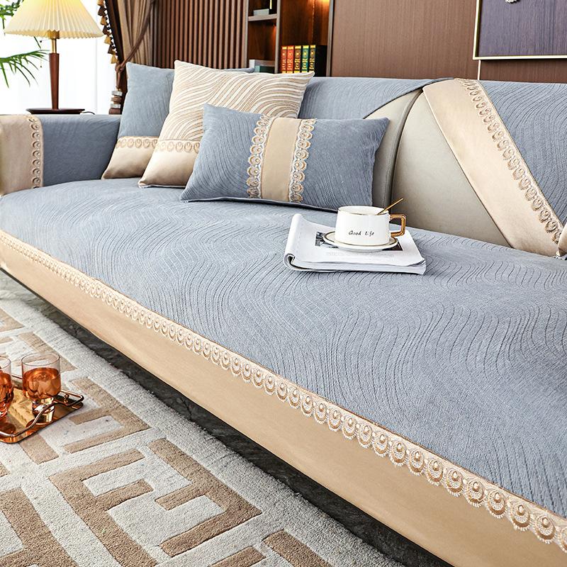 

Подушка для дивана из синели, универсальный простой современный нескользящий кожаный чехол для дивана Four Seasons, новый универсальный универсальный чехол 90*160cm