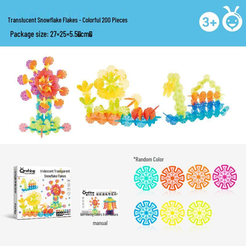 Onshine Kids Interlocking Snowflake Building Blocks - Large, Colorful, Transparent Educational Toy for Boys & Girls