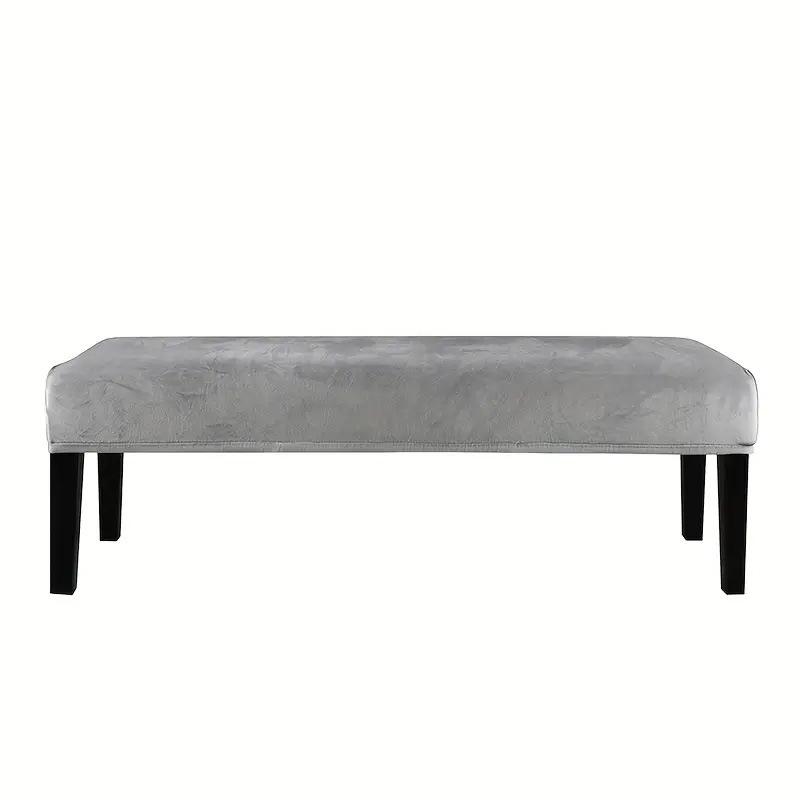 Silver Fox Fleece Bench Cover Elastic All-Inclusive Stool Cover Dust-proof, Bench Chair Cover Piano Seat Cover
