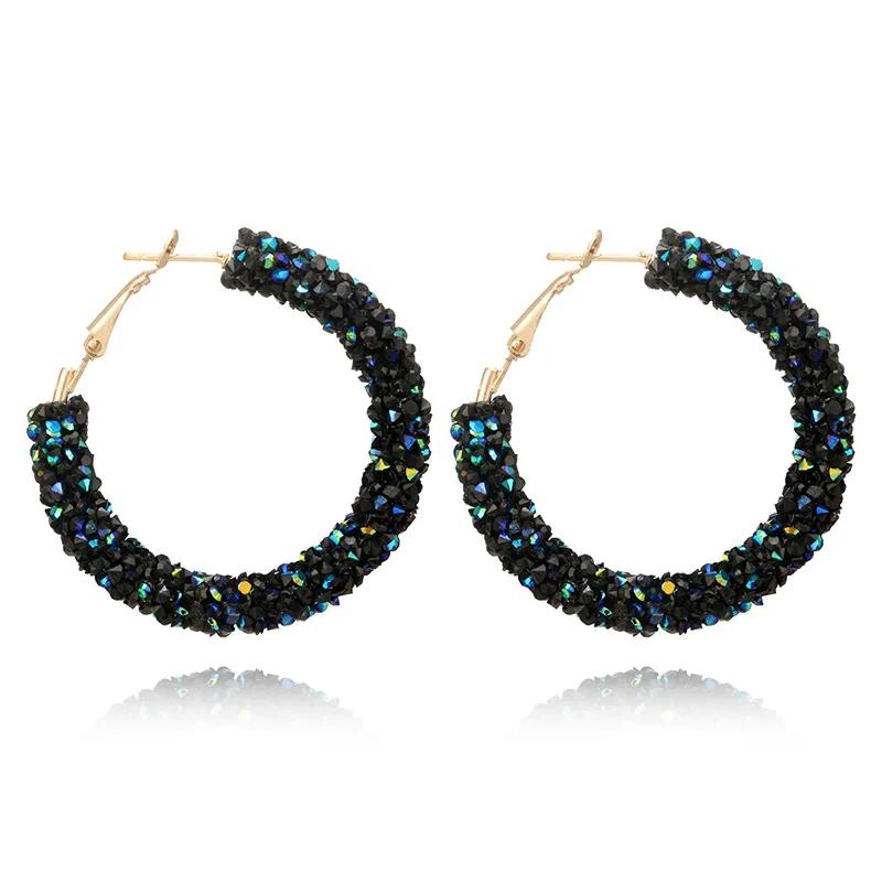 Round Hoop Earrings for Women Color Bling Bling Sequin Earring Jewelry for Wedding Party